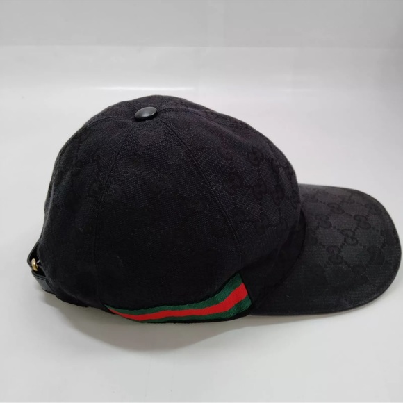 Authentic Gucci GG Cap Black Canvas Preowned - Picture 2 of 9